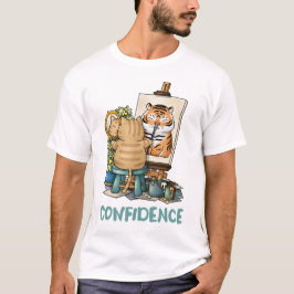 Zelfportret van een tijger met kattenvertrouwen t-shirt