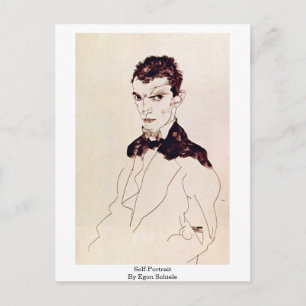 zelfportret van Egon Schiele Briefkaart