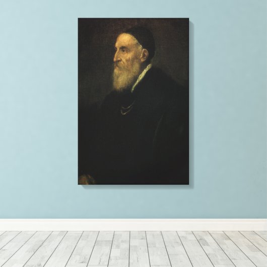 Zelfportret van Titiaan,  renaissance Art Canvas Afdruk (Insitu (Houten vloer))