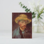 Zelfportret van Van Gogh met strohoed en pijp (Staand voorkant)