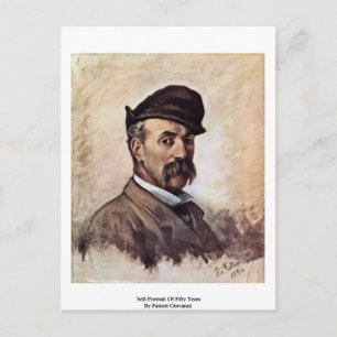 Zelfportret van vijftig jaar door Fattori Giovanni Briefkaart