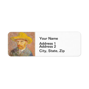 Zelfportret van Vincent Van Gogh impressionistisch Etiket