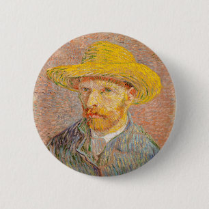 Zelfportret van Vincent Van Gogh impressionistisch Ronde Button 5,7 Cm