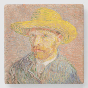 Zelfportret van Vincent Van Gogh impressionistisch Stenen Onderzetter