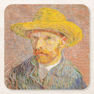 Zelfportret van Vincent Van Gogh impressionistisch Vierkante Kartonnen Onderzetter