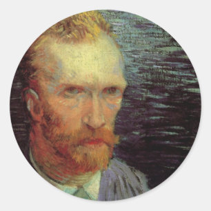 Zelfportret van Vincent van Gogh, Klassieke Kunst Ronde Sticker