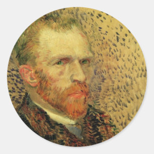 Zelfportret van Vincent van Gogh, Klassieke Kunst Ronde Sticker