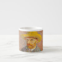 Zelfportret van Vincent Van Gogh met strohoed