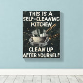 Zelfreinigende keuken canvas afdruk (Insitu (Houten vloer))