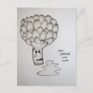 zelfs artisjokken hebben harten briefkaart