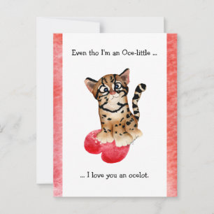 Zelfs dan hou ik van je een Ocelot Pun Briefkaart