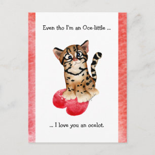 Zelfs dan hou ik van je een Ocelot Pun Briefkaart