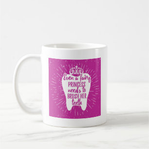 Zelfs een fairy prinses moet haar tanden poetsen koffiemok