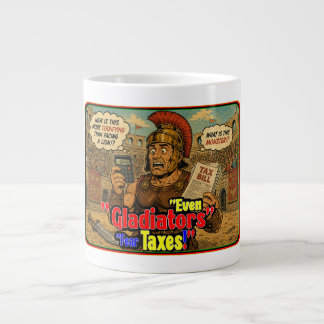 Zelfs Gladiatoren Vreezen Belastingen Grappige Rom Extra Grote Beker