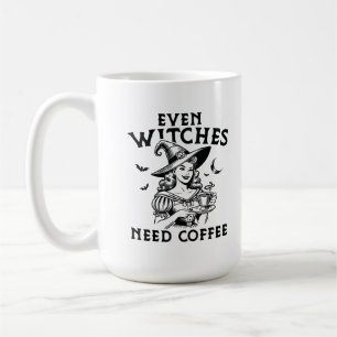 "Zelfs heksen hebben koffie nodig" Grappige heks Koffiemok