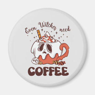 Zelfs heksen hebben koffie nodig magneet
