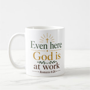 Zelfs hier is God aan het werk Christelijke hoop c Koffiemok