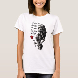 Zelfs in Bones Gothische Donkere Romantiek Skelet T-shirt