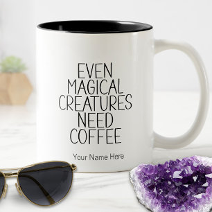 Zelfs Magische Wezens Hebben Koffie Nodig Metafysi Tweekleurige Koffiemok