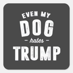 Zelfs mijn hond haat Trump anti-Humor Vierkante Sticker