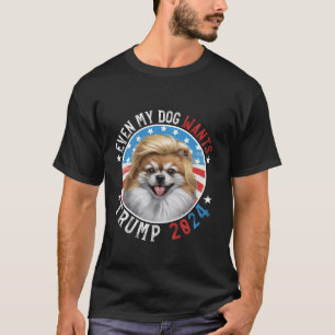 Zelfs mijn hond wil Trump 2024 Pommerse hond grapp T-shirt