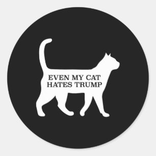 Zelfs mijn kat haat Trump mannen vrouwen Ronde Sticker