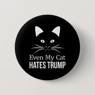 Zelfs mijn kat haat Trump - Ronde Button 5,7 Cm