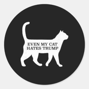 Zelfs mijn kat haat Trump Ronde Sticker