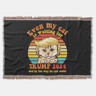 Zelfs mijn kat wacht op Trump 2024 Kleding Deken