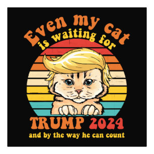 Zelfs Mijn Kat Wacht Op Trump 2024 Kleding Foto Afdruk