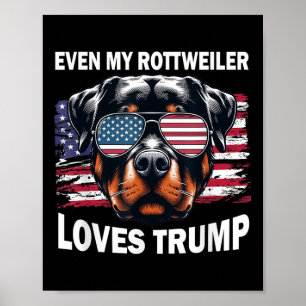 Zelfs mijn Rottweiler houdt van Trump, Trump-aanha Poster