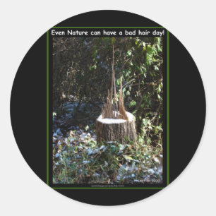 Zelfs Natuur kan een slechte haardag hebben! Gifts Ronde Sticker