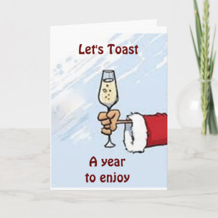 ZELFS SANTA KAN IN HET NIEUWE JAAR TOASTEN FEESTDAGEN KAART