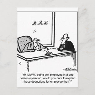 Zelfstandige en werknemersdiefstal briefkaart