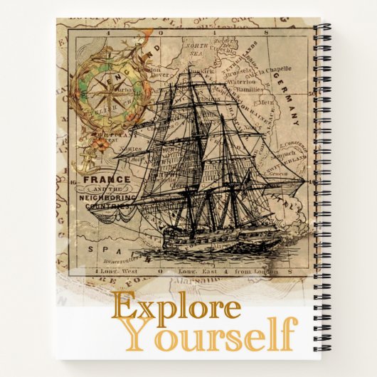 Zelfverbetering Quote Ontdek jezelf elegant Notitieboek (Achterkant)