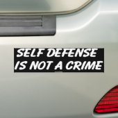 Zelfverdediging is geen misdaad bumpersticker (Op auto)