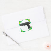 Zelfverdediging zone-geweld vierkante sticker (Envelop)