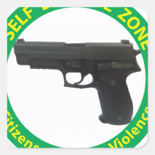 Zelfverdediging zone-geweld vierkante sticker
