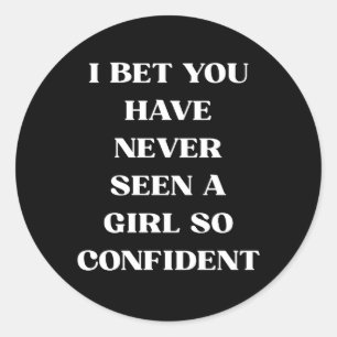 Zelfverzekerd Meisje Quote Zwart Citaat, Feministi Ronde Sticker