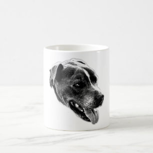 Zelfverzekerde glimlach Pitbull Mix Portret Mok
