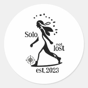 Zelfverzekerde Solo Reiziger Verklaring Ronde Sticker