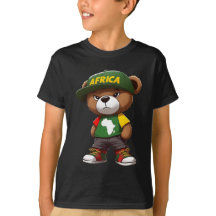 Zelfverzekerde teddybeer met Afrika Pride Afrocent