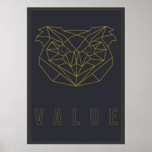 Zelfverzorging poster gele origami waarde