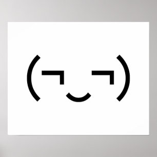 Zelfvoldane Emoticon (¬‿¬) Japanse Kaomoji Poster