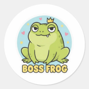 Zelfvoldane Kikker Sticker Schattige Zelfverzekerd