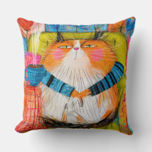 Zelfvoldane oranje tabby kat drinkt koffie