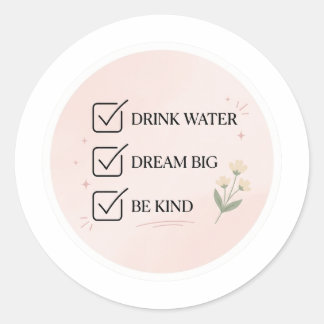 Zelfzorg Checklist Sticker - Minimalistische Roze