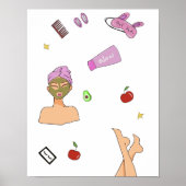 Zelfzorg, mode illustratie poster (Voorkant)