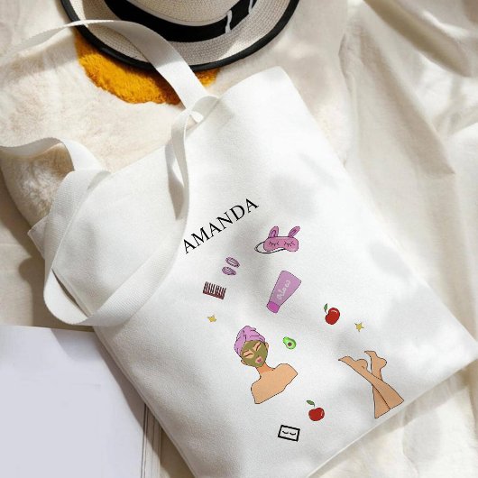 Zelfzorg, mode illustratie tote bag