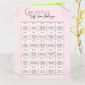  zelfzorgkalender van 30 dagen kaart (Gele Bloem)